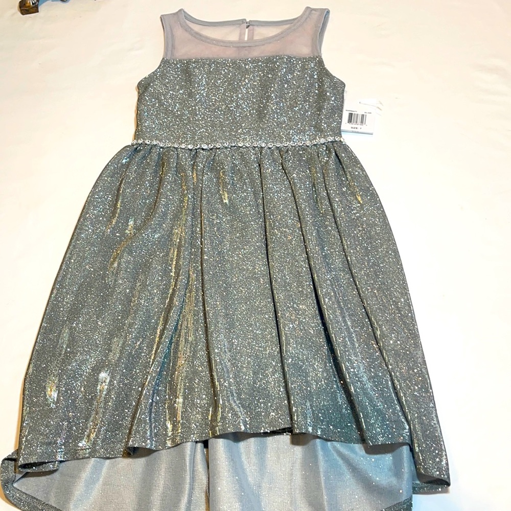 Girls silver sparkly dress